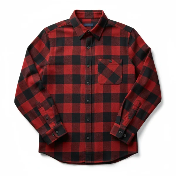 Camisa cuadros negra y roja Camiseta de cuadros de color negro y rojo