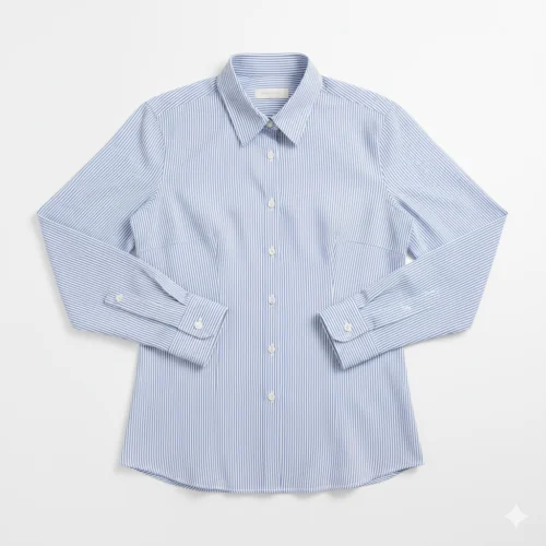 Camiseta manga larga de cuello redondo con botones azul