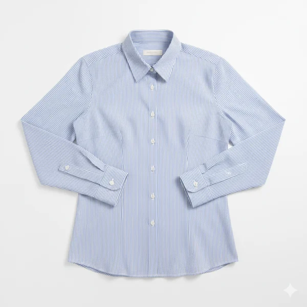 Camiseta manga larga de cuello redondo con botones azul