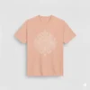 Camiseta naranja pastel con dibujo de mandala