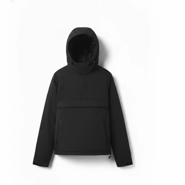 Chaqueta canguro negra Chaqueta canguro con bolsillos a los lados