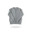 Chaqueta fina gris Cardigan de lana color gris con botones en el centro