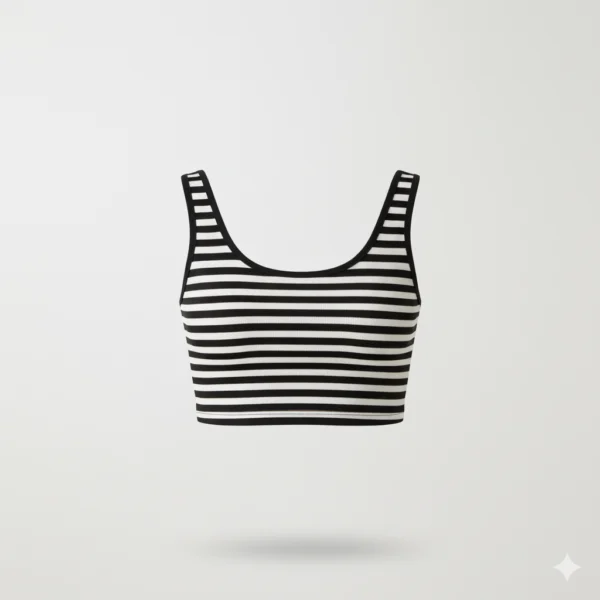 Top rayas negras y blancas Top tirantes con rayas blancas y negras