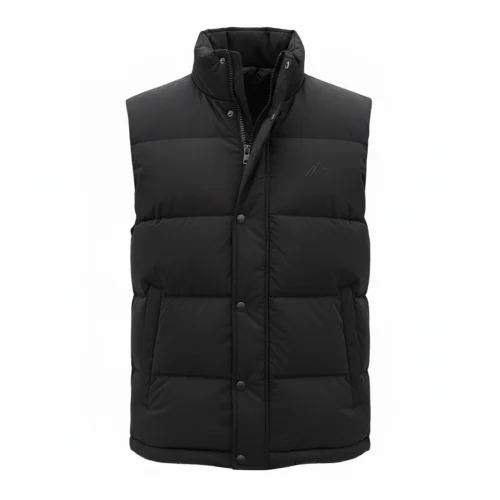 Chaleco negro abierto por las mangas