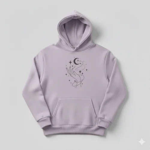 Sudadera morada con dibujo